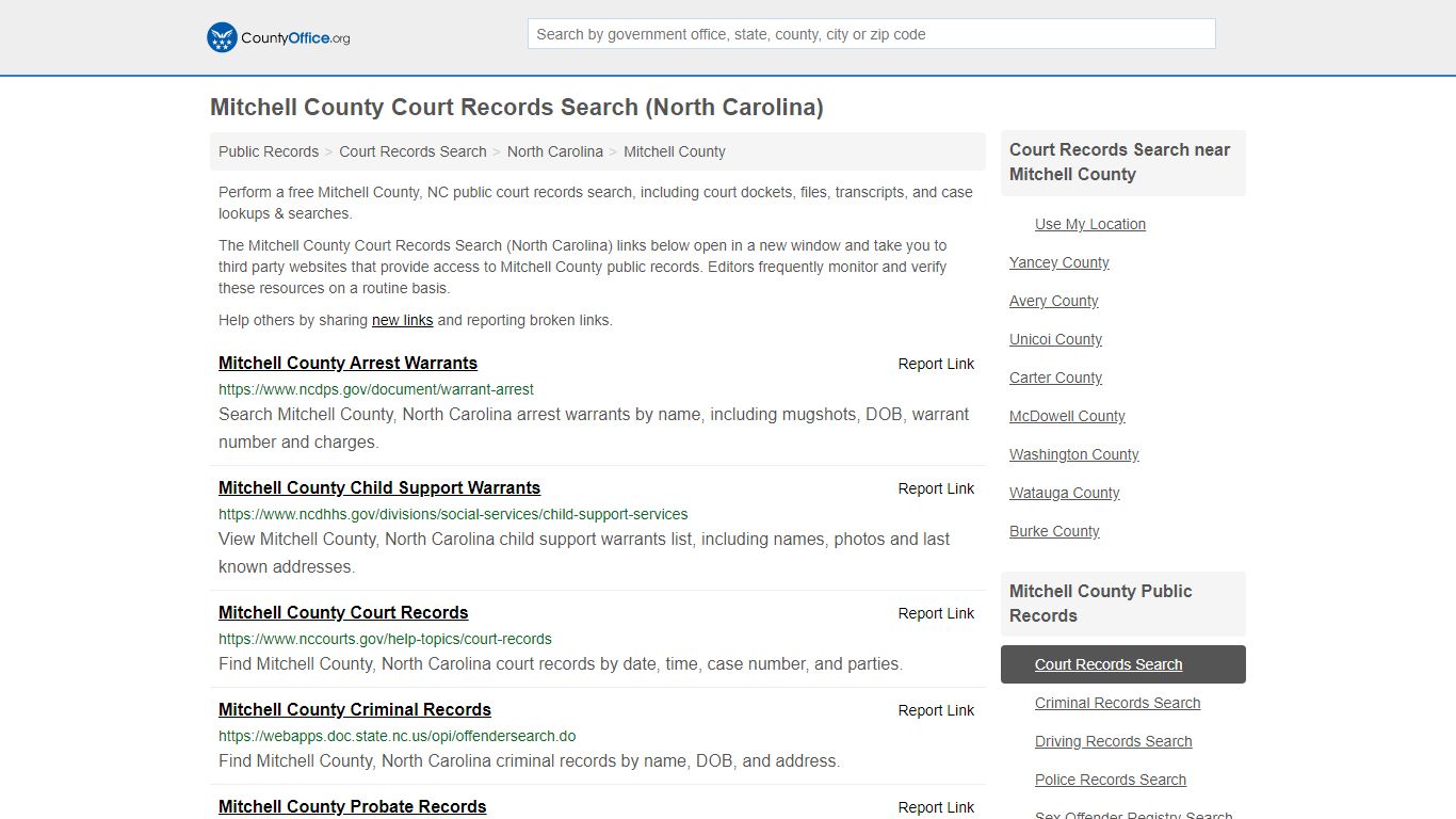 Court Records Search - Mitchell County, NC (Adoptions ...