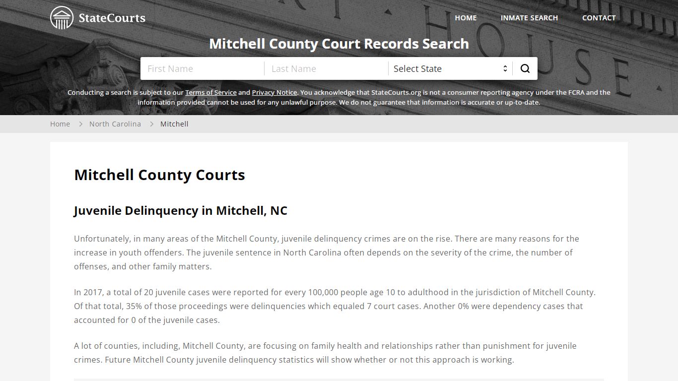 Mitchell County, NC Courts - Records & Cases - StateCourts